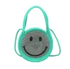 Nuova personalità della moda Versatile Volto sorridente Borsa a tracolla Vacanza Borsa da donna in tessuto di erba da spiaggia Borsa da donna Borsa intrecciata in paglia