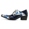 2023 Plus Size Fashion Punta a punta Scarpe eleganti da uomo Floral Party Wedding Uomo Scarpe brogue Formali Scarpe da uomo in vera pelle Oxford