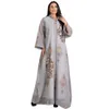 MD Abayas dla kobiet dubaj muzułmański Kaftan odzież etniczna cekinowy haft eleganckie suknie Plus rozmiar afrykański Boubou islamskie Kimono229B