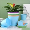 Planters Pots 2Pcs Nursery Pot Flowerpot Pp Flower Anti-Slip Garden Yard Decoration Plant Planter R230620 Drop Delivery Home Patio Dhnfc