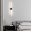 Lampade da parete TEMAR Modern Gold LED 3 colori Strip Lamp Lampada da parete in rame appositamente creativa per arredamento soggiorno letto corridoio