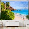 Tapissries Seaside Landskap Tapestry Ship Wall Hanging Forest Art Bedroom Home Decor Bakgrund Tyg