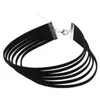 Strands Strings 16Colors Velvet Leather Boho Choker Collana Donna Multilayers Gothic Handmade Punk Collar Collane Gioielli retrò Collier Femme 230710