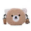 Torebki wieczorowe 2023 torba Crossbody mały telefon styl japoński Kawaii kobiety Cartoon pluszowe ramię do torebki Bolsa Feminina