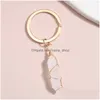 Key Rings New Design Keychain Colorf Natural Stone Turquoise Chains Wire Wrap Ring For Women Men Handbag Accessorie Handmade Jewelry Dhfsv
