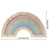 Dekorativa föremål Figuriner Regnbågsbrevtavla Rustik träram Filt anslagstavlor med bokstäver Siffror 230710