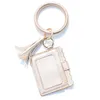 Porte-clés Porte-cartes en cuir PU avec bracelets Porte-cartes d'identité Porte-monnaie Tassel Party Favors 19 couleurs Drop Delivery Jewelry Dhrif