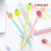 Pcs Neutre Stylo Fruits Gel Poires Ananas Fraises Stylos Kawaii Mignon Papeterie Cadeaux (couleur: aléatoire)