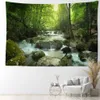 Tapestries Green Brook Forest Tapestry Wall Hanging Natural Scenery Art Bedroom Aesthetic Room Home Decor R230710