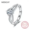 Cluster Rings 2ct Real Moissanite Anel Solitaire Para Mulheres Cruz Oca Proposta De Casamento S925 Jóias De Prata Criadas Banda De Diamante