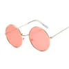 Sunglasses Frames Retro Round Pink Woman Brand Designer Sun Glasses For Alloy Mirror Female De Sol Black 230710