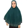 Etnische Kleding Grote Vrouwen Moslim Instant Hijab Khiamr Volledige Cover Strass Gebed Sjaal Sjaals Islam Een Stuk Amira Ramadan Tulband