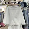 Women's Shorts Suit 2023 Summer Korean Version Versatile Temperament High Waist Thin A-line Split Slacks