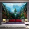 Tapisseries oiseaux cascade paysage peinture tapisserie tenture murale esthétique chambre salon décor à la maison