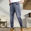 Herren-Jeans, Denim, locker, übergroß, elastisch, für den Sommer, Vintage, verwaschen, mit kleinem Bein