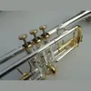 C key brass trumpet Bb B flat tritone trumpet high quality instrument with hard case, mouthpiece, cloth and gloves