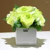 Decorative Flowers Artificial Ceramic Vase Subshrubby Peony Flower Bonsai Potted Home Decoration Plants Wedding