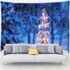 Wandtapijten Kerstboom Onder Sneeuw Tapijt Muur Opknoping Vakantie Geschenken Kleurrijk Natuurlijk Landschap Home Decor