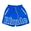 RHUDE MENSTシャツ高品質のテスデザイナーカジュアルファッションショートスリーブヨーロッパアメリカメンズラウンドネックTシャツUSサイズS-XXL40