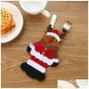 Decorazioni natalizie sierware posate da posate snowman snowman rendeer forcone tasche tasche per tavolo da tavolo da tavola xbjk2111 drop gasle dhfcb