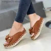 Slippers 2022 Новые летние женские сандалии сандалии лука-узлы повседневные женские тапочки платформы удобные слайды.