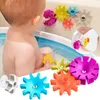 Sand Play Water Fun Montessori Baby Bath Toys Ventosa Gear Rotation Colorful Spinning Waterwheel Toy for 0 12 Meses 1 Year 230711