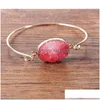 Charme Bracelets Mode Druzy Drusy Bracelet Plaqué Or Ovale Irregar Imitation Pierre Naturelle Bracelet Pour Femmes Bijoux Drop Delivery Dhdwy