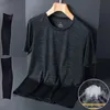 メンズ Tシャツ ランニング Tシャツ 速乾性 スポーツ 半袖 大きいサイズ 通気性の服 緩い夏 アイスシルク 230710