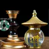 Objets décoratifs Figurines LED Couleur Cristal Lotus Lampe Plug In Bouddha Offrant Boule Sculpture Ecriture Temple Hall Domestique 230710
