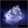 Party Decoration 50-200 Led Solar Power Strip Rope Lights Fairy String Light Xmas Outdoor Waterdichte Energie Koperdraad Y0720 Drop D Dhzme