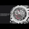 손목 시계 쿼츠 쿼츠 남성을위한 시계 Smael Watcholorful Red Bracelet 50m 방수 알람 시계 아날로그 디지털 8060 스포츠 시계