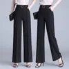 Dresses Fashion Office Belt Straight Suit Pants Women 2023 Spring Summer High Waist Pocket Wide Leg Trousers Lady All Match Casual Pants