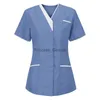 Kleding voor dames Verpleegsterstops V-hals tops met korte mouwen Werkende t-shirt Zomerwerkkleding Tops 2021 Mode Grote maten Kort Sexy verpleegstersuniform x0711