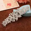 Hair Clips Silver Plated Floral Flowers Bride Accessories Handmade Crystal Bridal Starry Wedding Comb Rhinestone Tiaras Crown