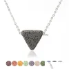 Pendentif Colliers Colorf Triangle Pierre De Lave Perle Collier Diy Aromathérapie Diffuseur D'huile Essentielle Pour Les Femmes Bijoux Drop Delivery Pe Dh2U5