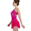 Vêtements de scène robe de patinage artistique femmes fille glace bleu marine Costume de gymnastique personnalisé strass B153