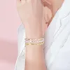 Braccialetto di cristallo romano di lusso per le donne Bracciali con catena a cuore di moda Bracciale con strass Accessori per gioielli da sposa da sposa Regali