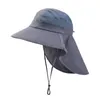 Bérets JANGOUL hommes casquette de pêche large bord chapeau de soleil avec couvre-cou seau pour camping en plein air randonnée jardinage pelouse travail sur le terrain