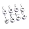 Collane con ciondolo Sier placcato 12Mm 18Mm Collana con bottone a pressione per le donne Ginger Snaps Bottoni Gioielli Drop Delivery Pendenti Dhhbv