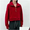 Yoga Outfit Outfits Lu-99 Vrouwen Fitness Hoodies Runing Jas Dames Sport Halve Rits Sweatshirt Dikke Losse Korte Stijl Jas Met Dhbuv