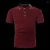 Polo Masculino ONIROID 2023 Moda Contraste Solto Manga Curta Cor Sólida Camisa Polo Clássica Masculina Camisas Casuais Tops FM782