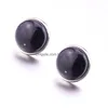 Ohrstecker 8mm 10mm 12mm Naturstein Druzy Ohrringe Opal Türkis Edelstahl für Frauen Schmuck Drop Lieferung Dhgp6