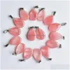 Charms Pierre Naturelle Goutte D'eau Rose Quartz Opale Pendentifs Cristal Rose Chakras Clair Gem Fit Boucles D'oreilles Collier Faire Assortiment Deliv Dh90C