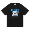 Rhude Mens T-shirt de haute qualité Tess Designer Fashion Casual Fashion Short Sleeve Europe Amérique Men de femmes Round Coul