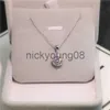 Naszyjniki z wisiorkami Naszyjniki z wisiorkami S925 Sterling Silver Cyrkon Okrągły naszyjnik Kobieta Moda koreańska Gołąb Jajko Pojedynczy diament Łańcuch obojczyka Urodziny GiftPen x0