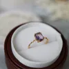 Anillos de racimo Plata de ley 925 14K Chapado en oro Amatista púrpura Anillo fino Moda Diseño geométrico de lujo Joyería de moda para mujeres Regalos