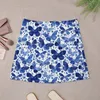 Skirts Blue Butterfly Skirt Women Retro Floral Butterflies Cute Mini Streetwear High-waist Custom Oversized Casual A-line