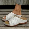 Wedge Women Sandals Sandals Summer 2023 platforma retro pusta na zewnątrz kapcie pu skóra Mujer plażowe klapki klapki plus rozmiar T230711 drzwi