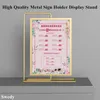 Business Card Files Double Sided Rotating T Shape Table Top Sign Holder Display Stand Restaurants Menu Paper Price Listing Ad Po Poster Frame 230711