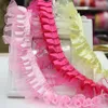 Vintage Ruffle satin Lace Edge Trim Pleated Ribbon Fabric Hem 2 16''Width346w